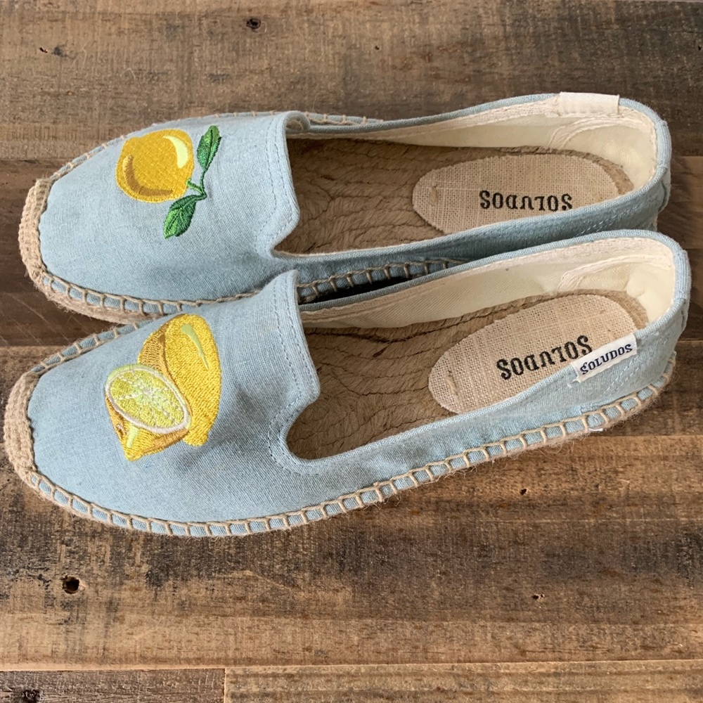 Soludos Lemon Platform Smoking Slipper
